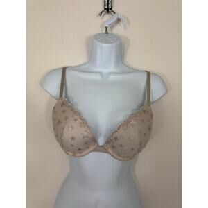 Victoria’s Secret Beige Star Embroidered Push-Up Bra 34C